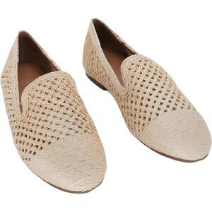 Gentle Souls Eugene Woven Smoking Flats Cream Slip-On Comfort Women's US 11M